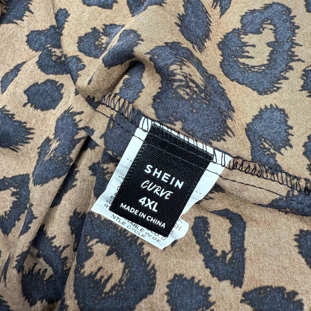 SHEIN Curve Leopard Long Sleeve Midi Dress 4XL - Picture 3 of 3